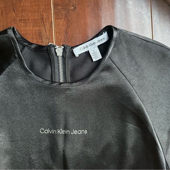 CALVIN KLEIN JEANS Maxi Slip Black Dress Sz MED - Picture 4 of 9